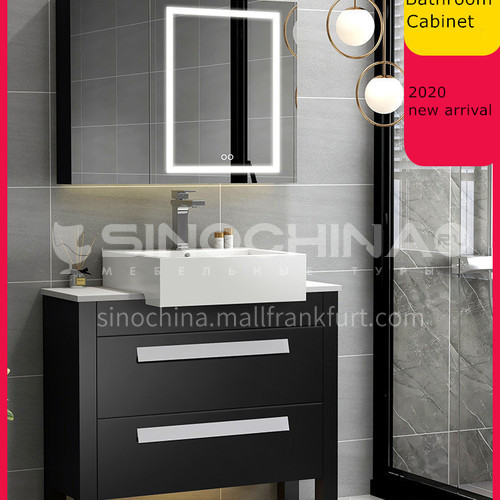 Sintered stone counter top simplistic style compact bathroom vanity cabinet solid wood#lz327new 